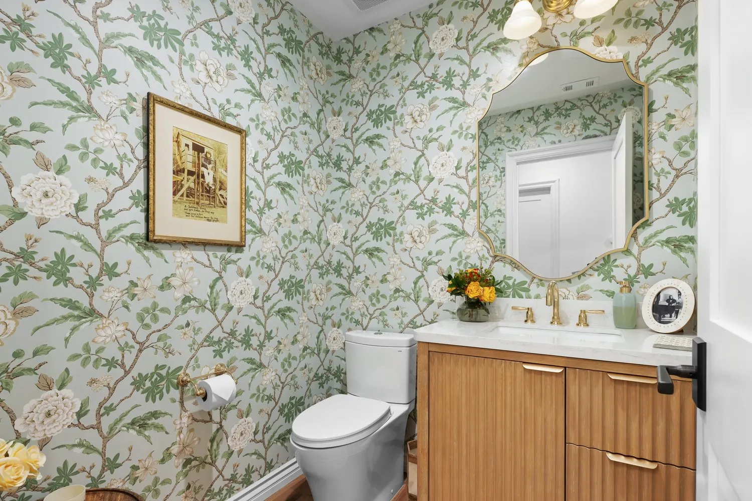 Powder room vanity and counter